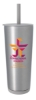Astrid Recycled Stainless Steel Vacuum Tumbler - 24 oz. - Metallic silver